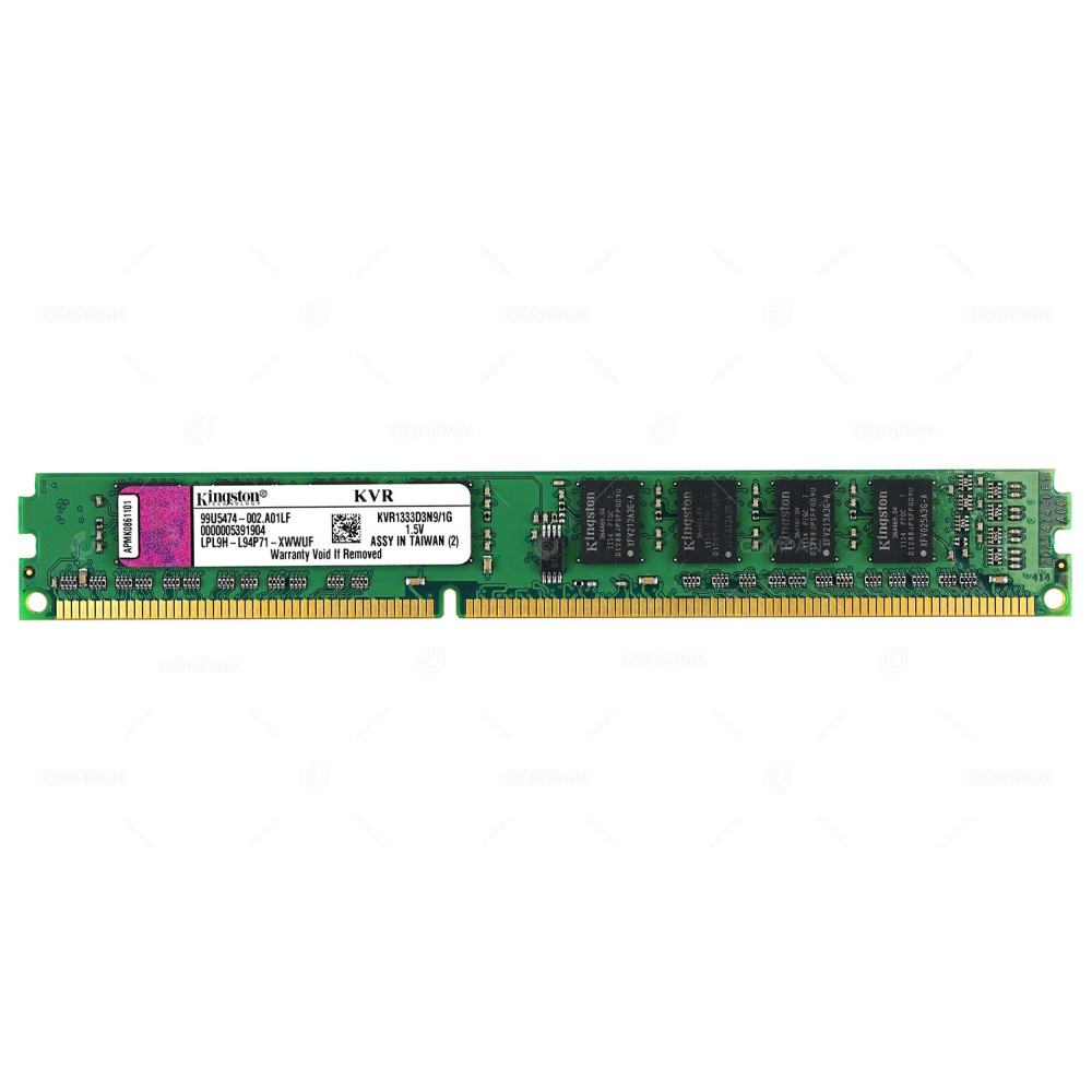 KVR1333D3N9-1G KINGSTON 1GB 1RX8 PC3-10600 DDR3 1333 MHZ LOW PROFILE MEMORY KVR1333D3N9/1G